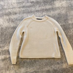 Jenni Kayne cotton fisherman sweater ivory size xs